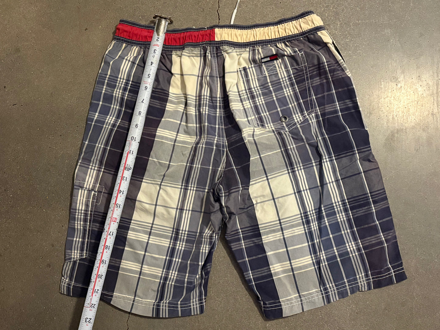 Hilfiger Blue Plaid Swim Trunks