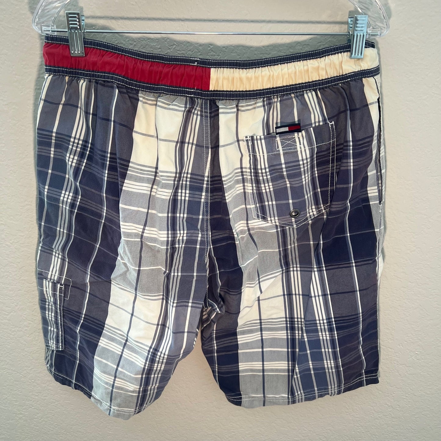 Hilfiger Blue Plaid Swim Trunks