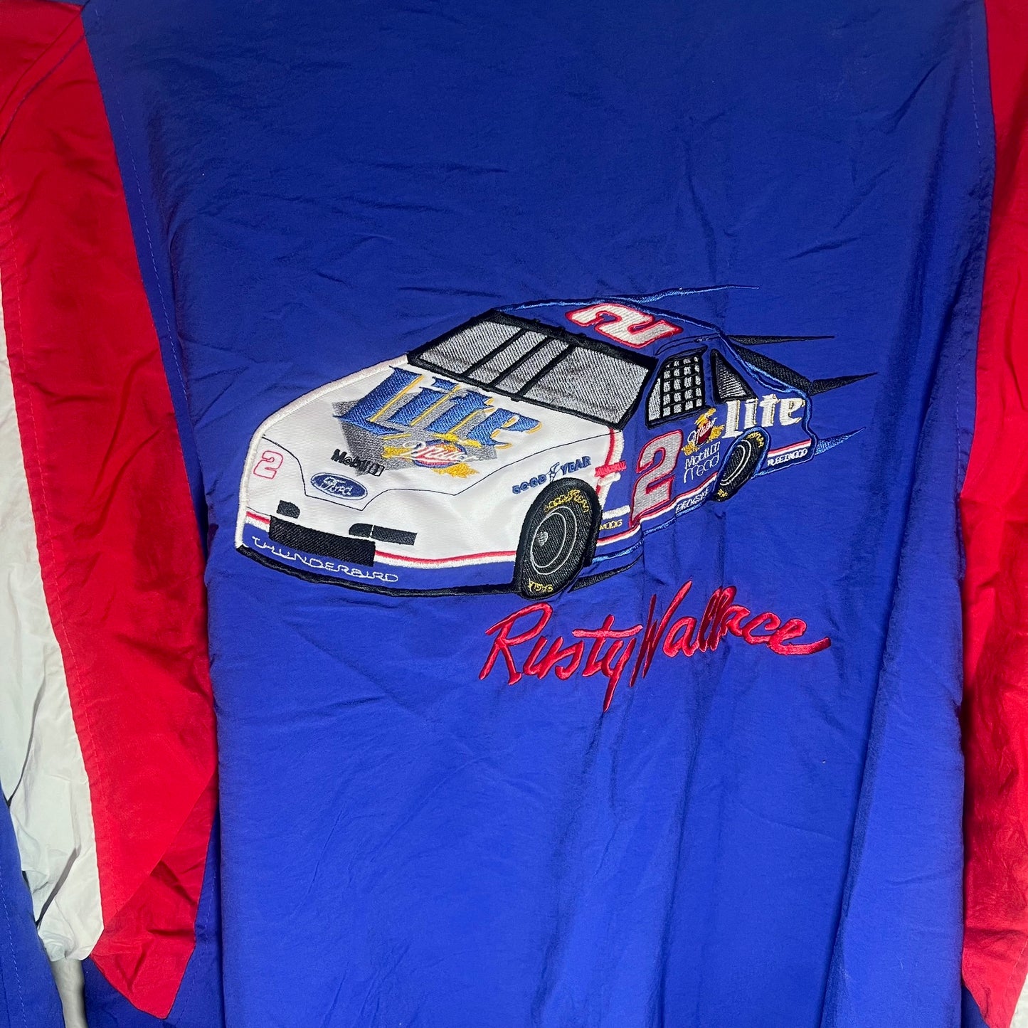 Vintage Rusty Wallace #2 Miller Lite NASCAR Racing Jacket